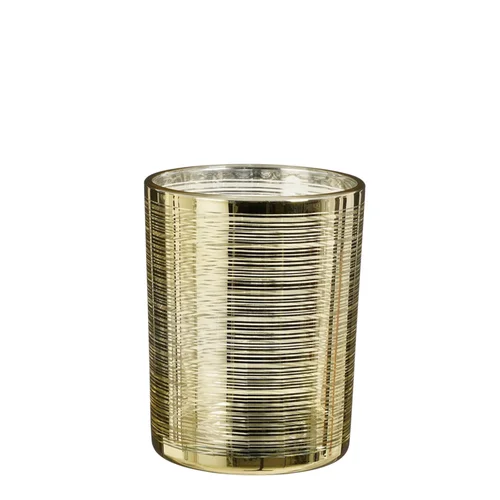 Porte bougie coloris or en verre - 12,5 cm