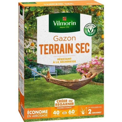 Graines de gazon à semer pour terrain sec Vilmorin - 1 kg