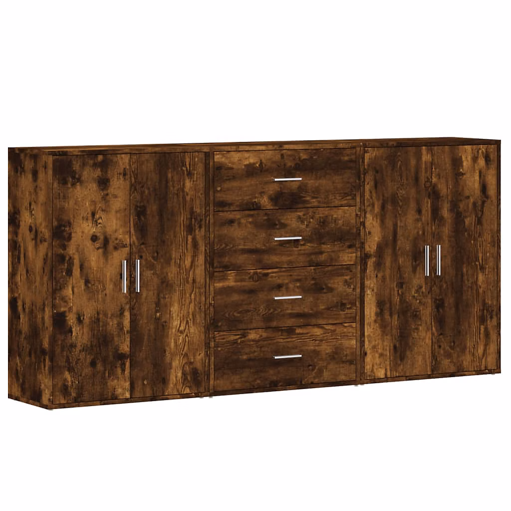 Buffets 3 pcs chêne fumé 60 × 31 × 84 cm bois d'ingénierie vidaXL