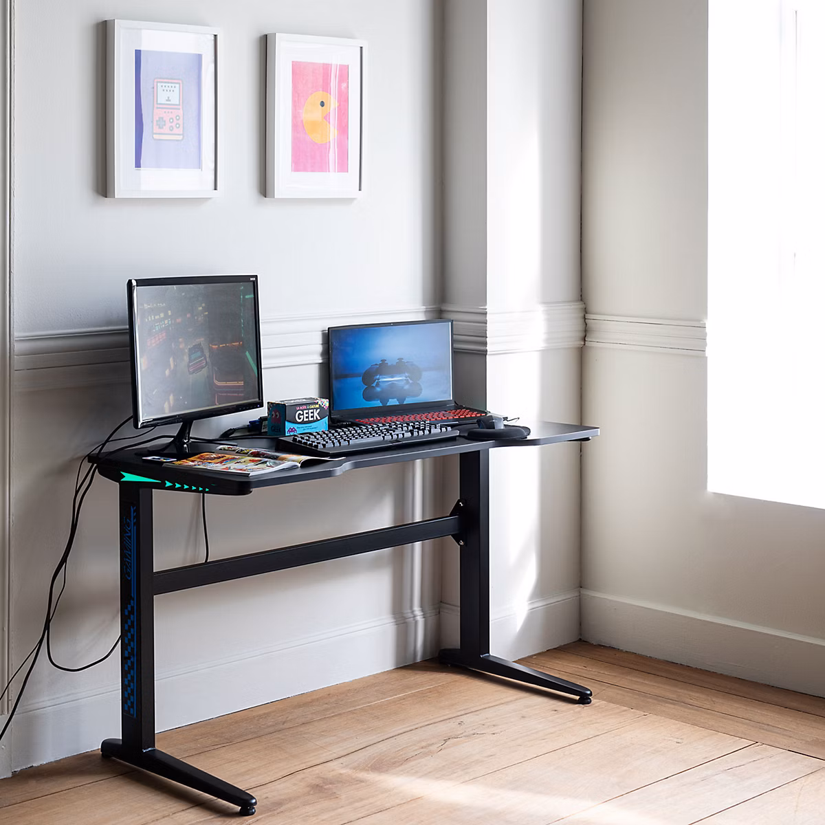 Bureau gamer à LED ALICE – HAPPY GARDEN