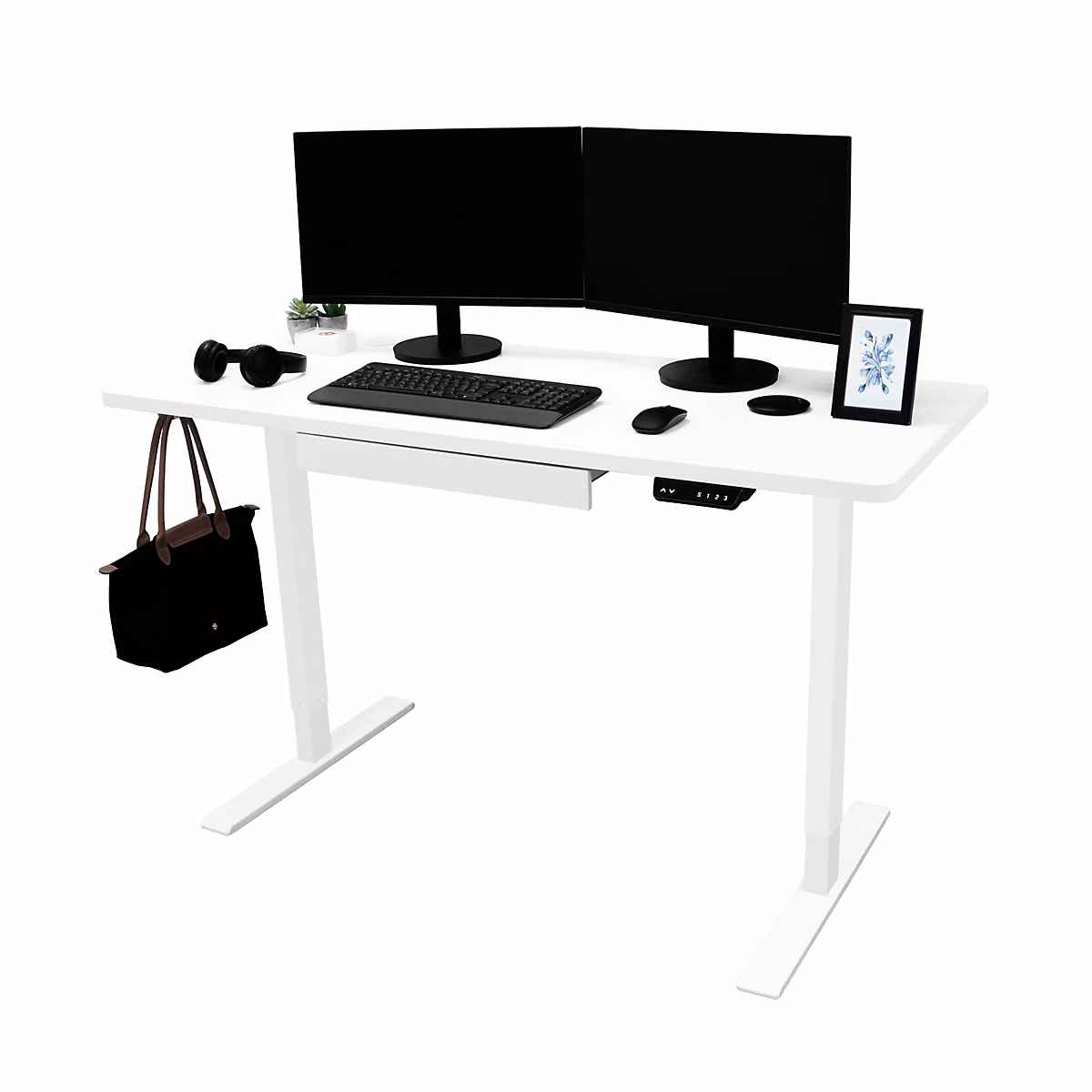 Bureau Assis – Debout Électrique Avec Tiroir (140 × 60 cm)