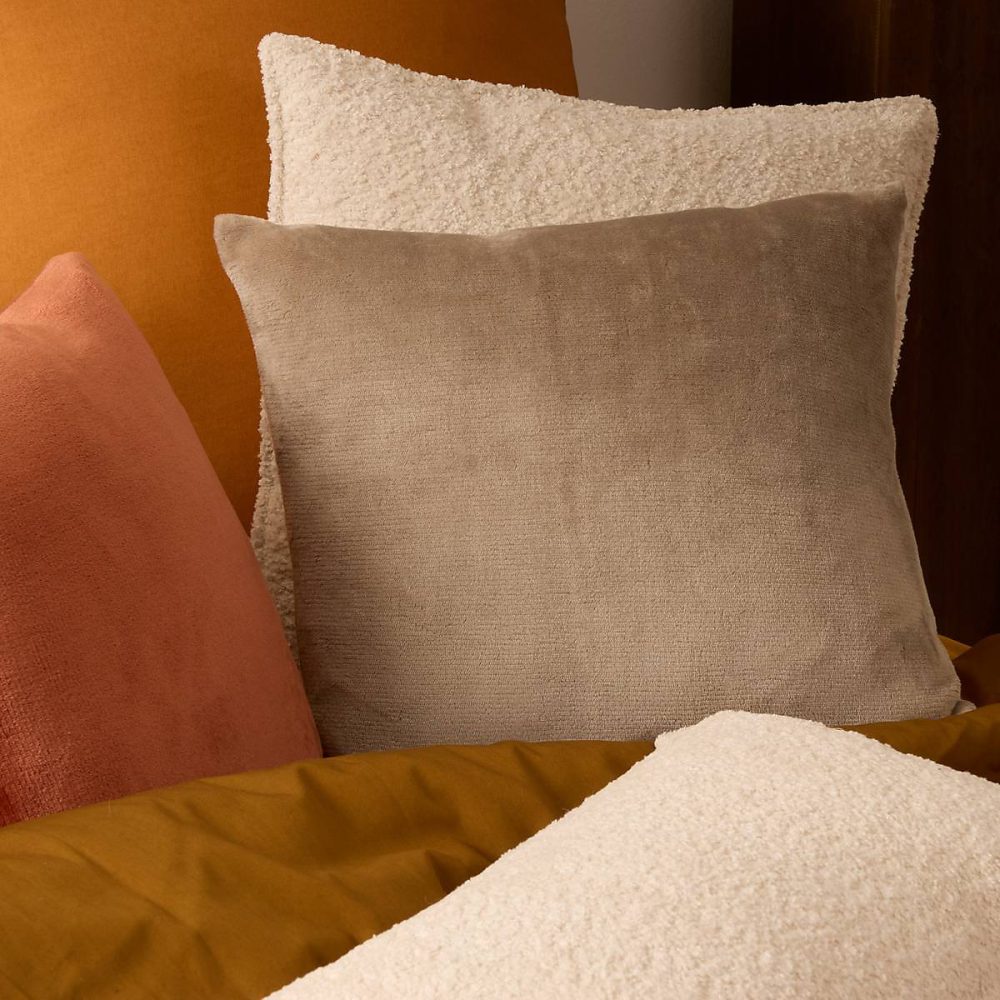Coussin Ollis beige lin 38 × 38cm – Atmosphera Créateur d'intérieur