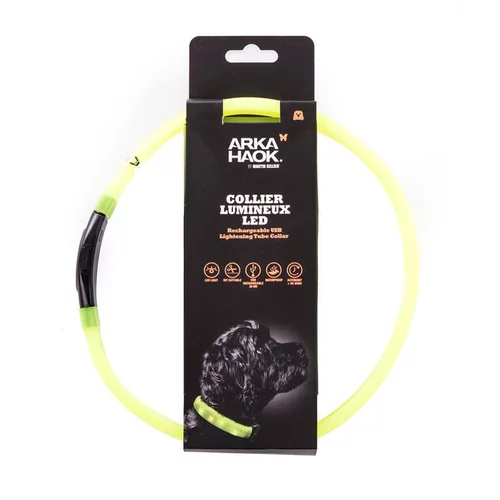 Collier en tube LED jaune 2,5x65 cm