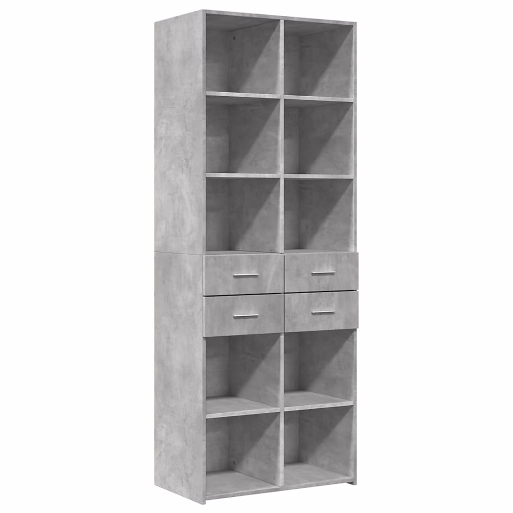 Buffet haut gris béton 70x42 – 5 × 185 cm bois d'ingénierie vidaXL