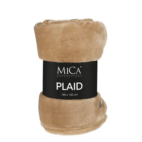 Plaid polaire marron clair Mica Famke - 180 x 130 cm