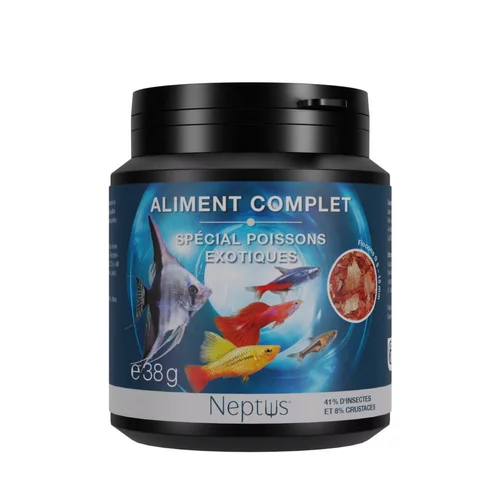 Aliment complet pour poissons exotiques flocons coloris multicolore Neptus – 200 ml
