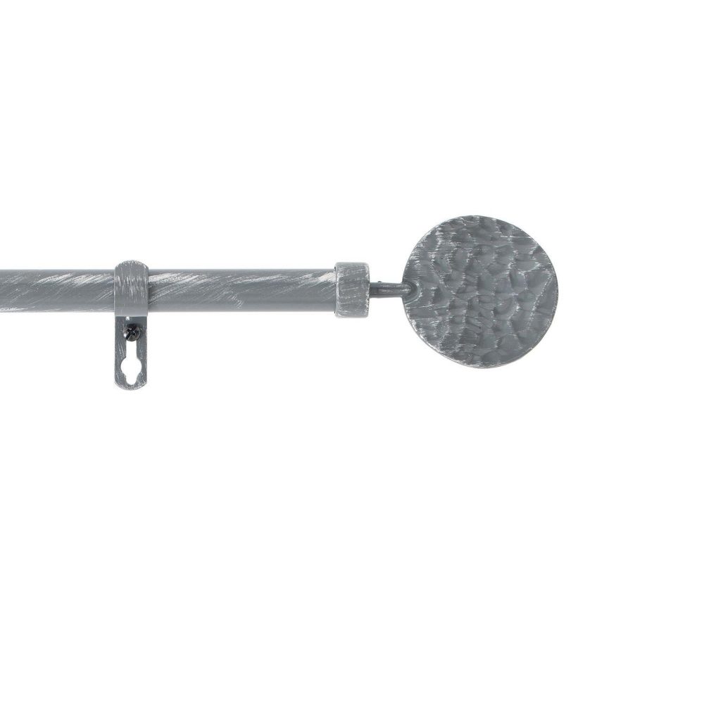 Douceur d'Intérieur Kit de tringle à rideaux extensible disque martelé - l210 /l380 cm - patine gris