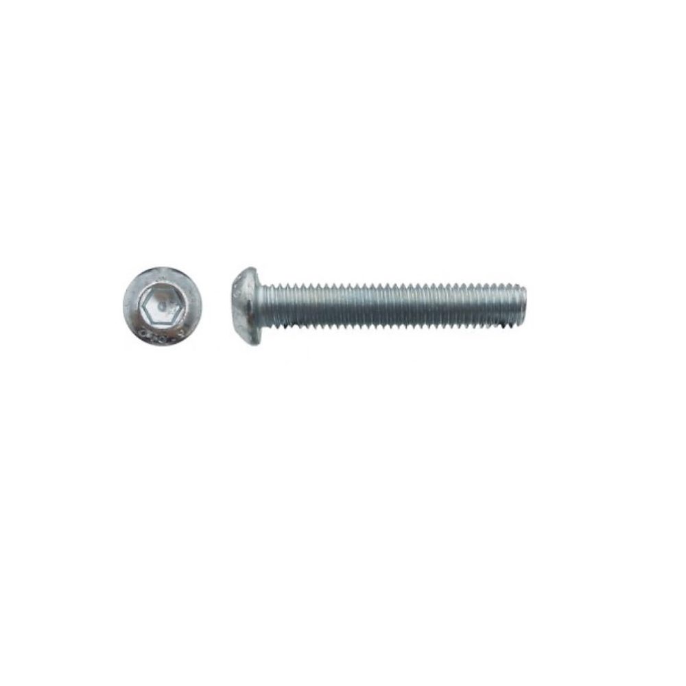 200 Vis Métaux Tête Bombée 6 Pans Creux F/Total BHC 6 × 20 mm – 7380, 1, 10.9, Zingué blanc, D, Work