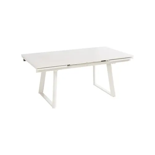 Table Malo avec 2 allonges et rails coloris beige en plastique - 180/230/280 x 100 cm