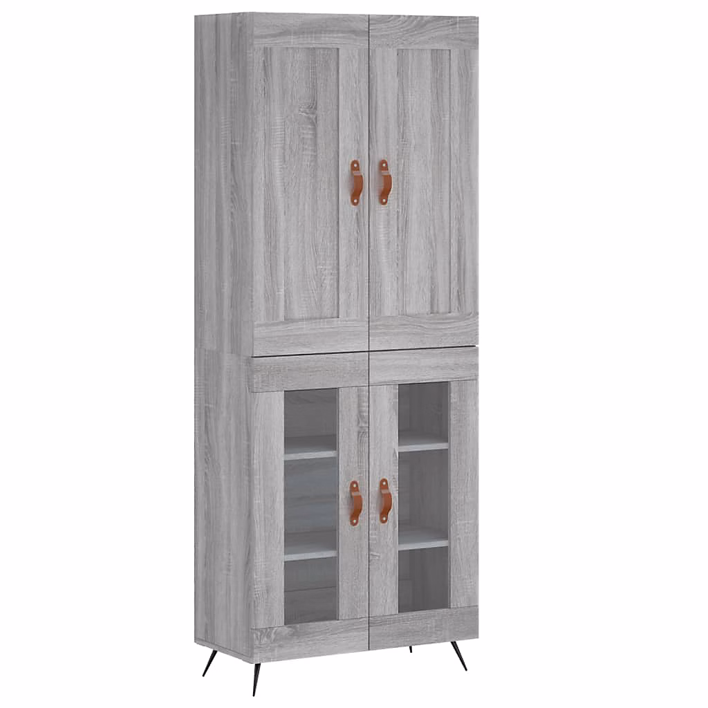 Buffet haut Sonoma gris 69 – 5 × 34 × 180 cm Bois d'ingénierie vidaXL