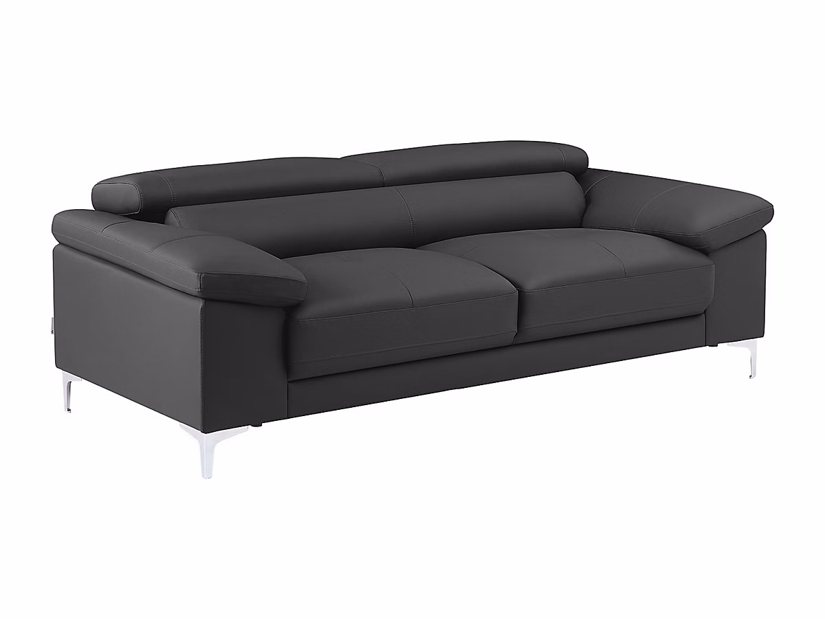 Canapé 3 places en cuir gris anthracite SOLANGE – Réf. JPLYEHZOD3176626986