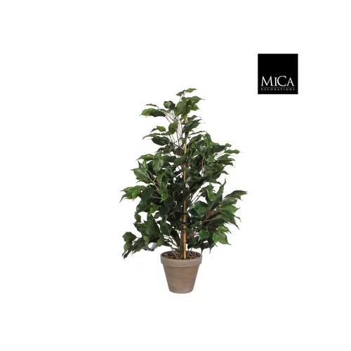 Ficus Exotica vert plante artificielle en pot gris H 65 x Ø 40 cm