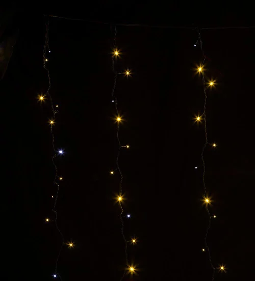 Rallonge rideau lumineux LED à lumière fixe blanc chaud - 2 m