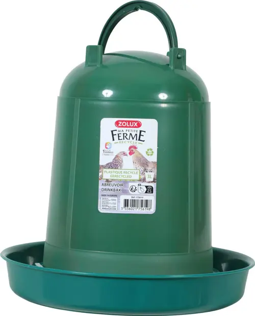 Abreuvoir pour basse-cour en plastique recyclé coloris vert Zolux Ma petite ferme - 3 L