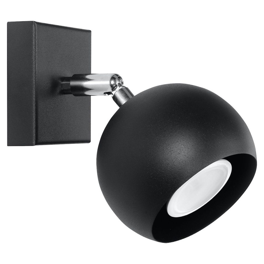 Applique murale en Acier | OCULUS – Noir – IP20 – Max 10W LED – GU10 – Style Moderne
