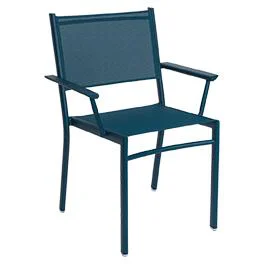 Fauteuil Bridge Costa coloris bleu en aluminium Fermob - 61 x 54 cm