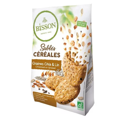 Sablés céréales graines de chia et lin bio - 200 g
