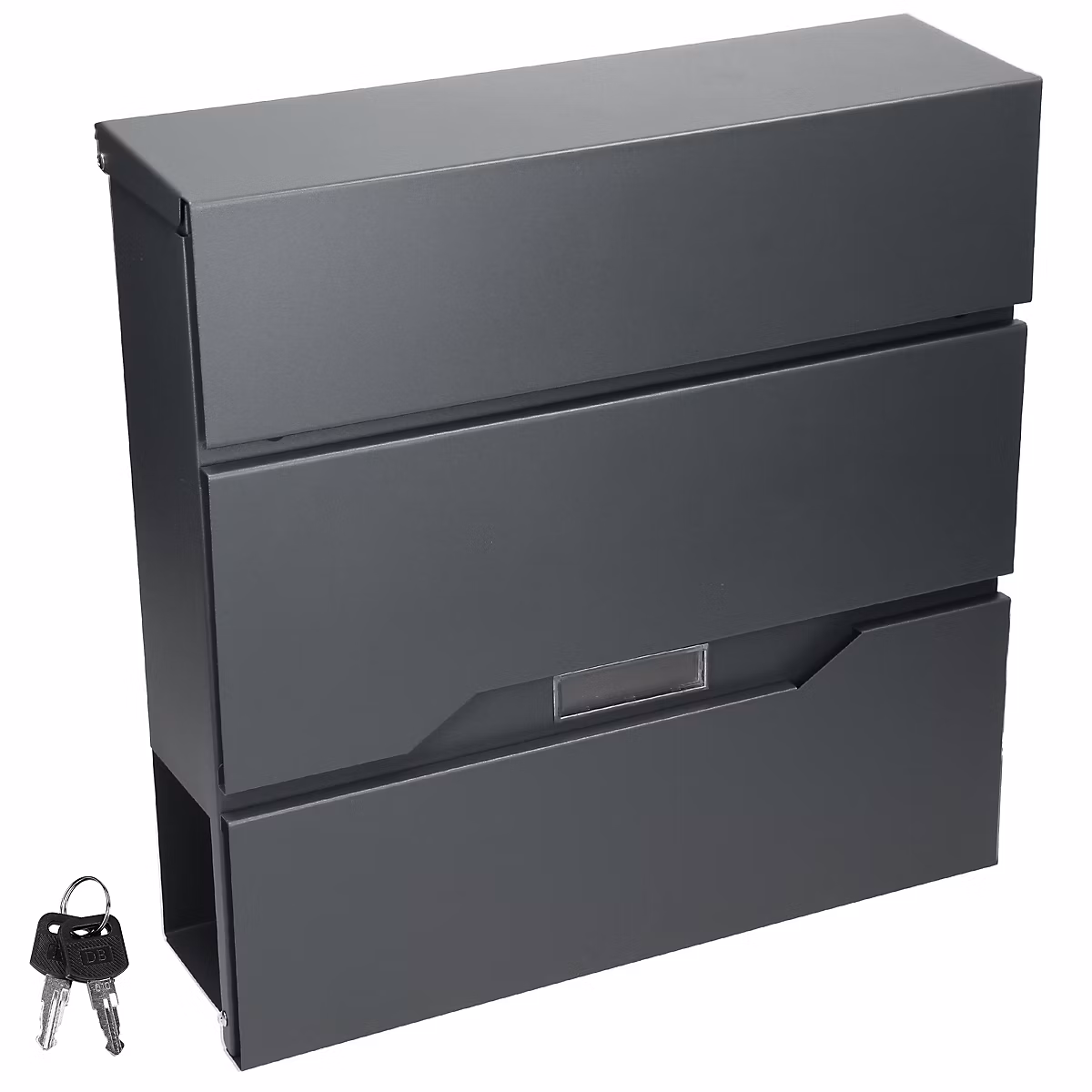 Boîte aux lettres, boîte à colis et accessoires – Boîte aux lettres murale anthracite avec 2 clés compartiment à journaux moderne