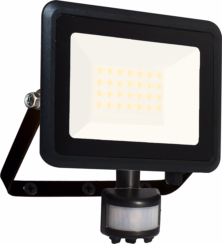 Arlux Lighting Projecteur mural KREON 2 – IP44, 30W, 4000K, 3000lm, Noir, Détecteur IR