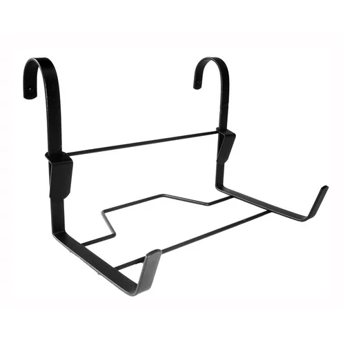 Support de jardinière universel large en métal gris martelé 35 cm