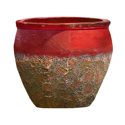 Cuvier en grès émaillé old rouge Decolines Leon - Ø 29 x H 26 cm