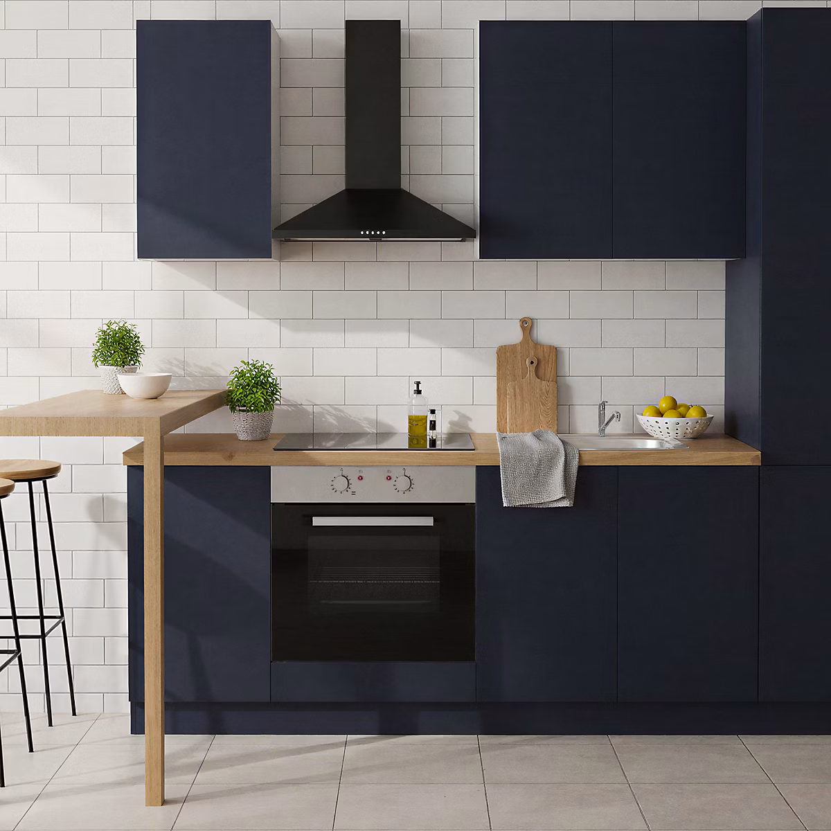 Cuisine complète GoodHome Stevia bleu sans électroménager – Réf. PIVWCIGIR6394804604