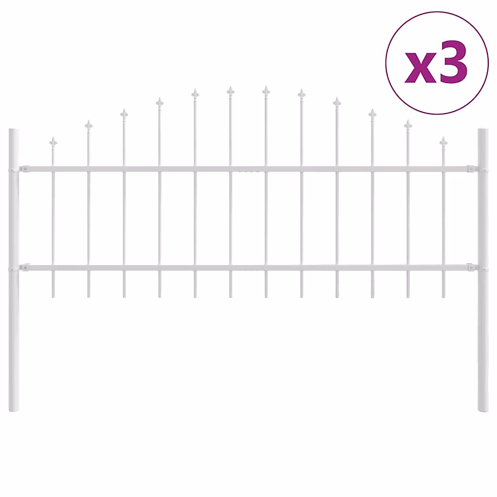 Clôture de jardin WOERDEN 3 pc 170 × 115 cm Blanc vidaXL