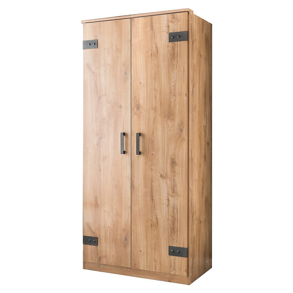 Armoire 2 portes décor chêne – H199 cm