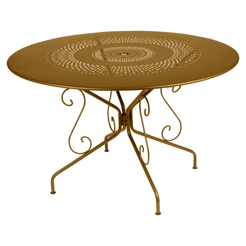 Table Montmartre coloris marron en acier Fermob - Ø 117 x 74 cm