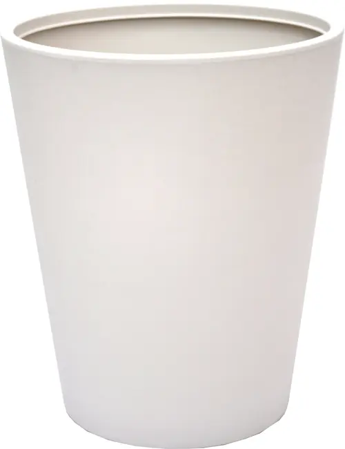 Pot conique en polyéthylène coloris blanc pierre Chapelu Architect - Ø 60 x H 73 cm