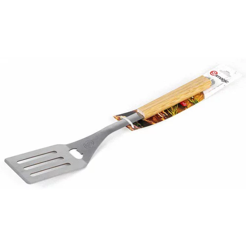 Spatule pour barbecue en inox avec manche bambou - 44 cm
