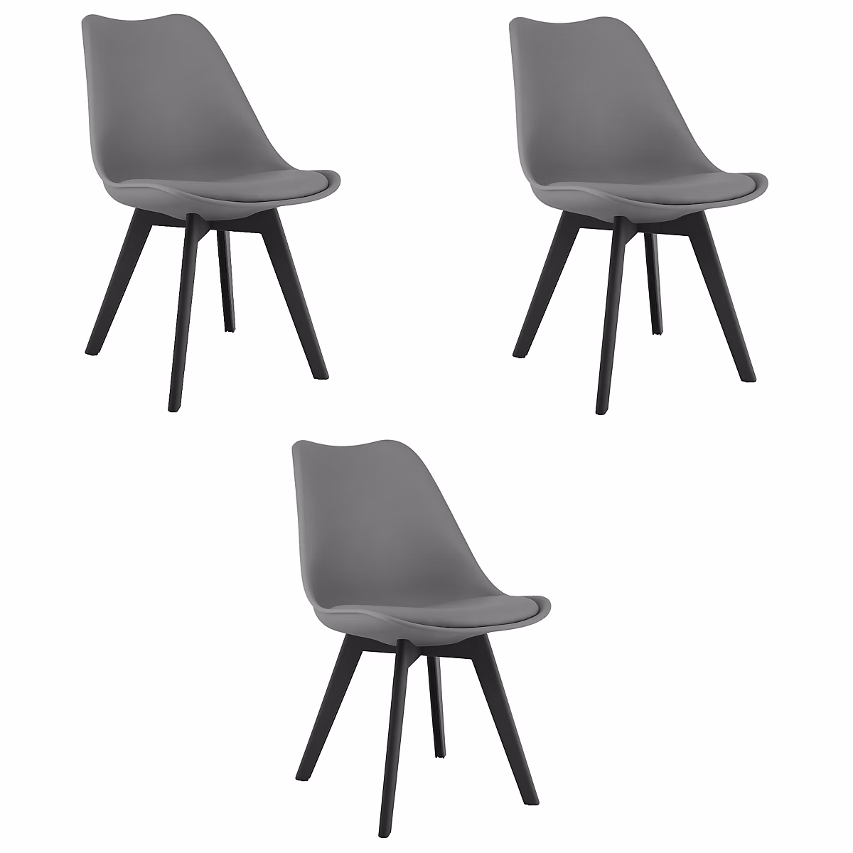 Chaise VALORA RIXK – Ergonomique Graphite avec pieds noirs x 3