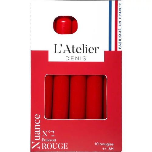 Bougie de ménage 17 cm rouge L’Atelier de Denis - Le pack de 4