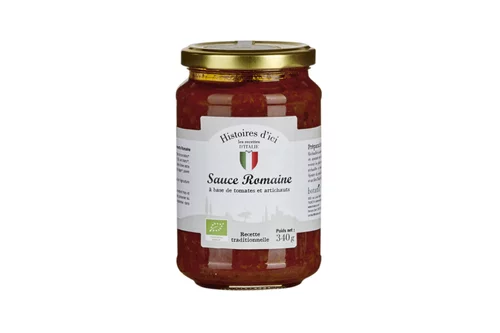 Sauce romaine bio - tomate et artichauts en pot de verre botanic® Histoires d'ici Italie - 340 g