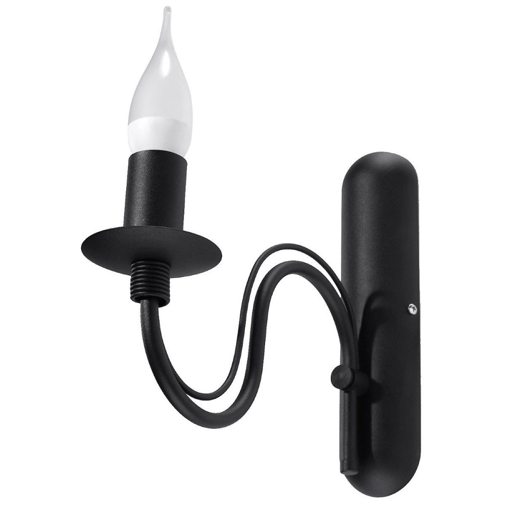 Applique murale en Acier | MINERVANEBULA – Noir – IP20 – Max 10W LED – E14 – Style Moderne