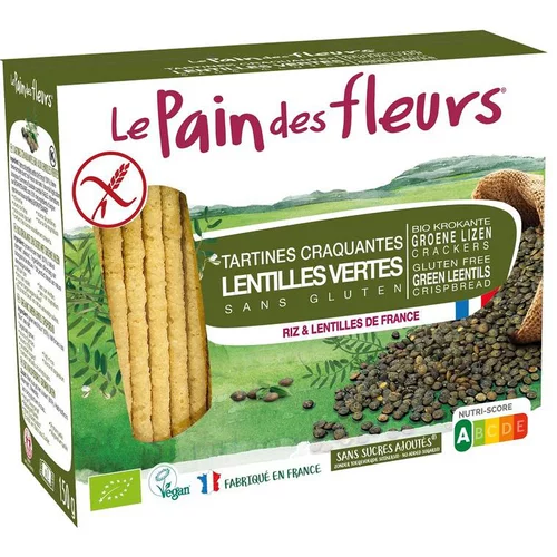 Tartines de lentilles vertes bio en étui de 150 g