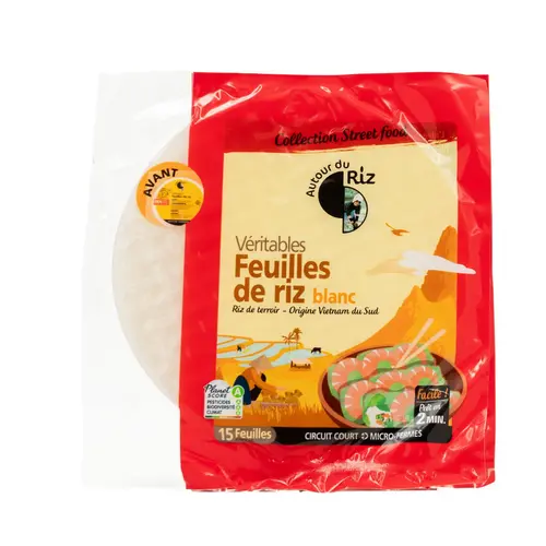 Feuilles de riz blanc 22cm