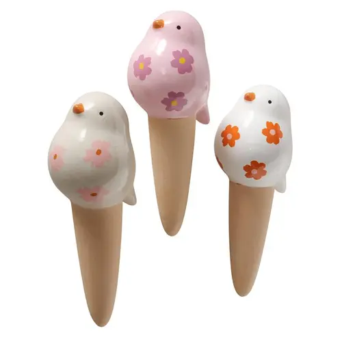 Carotte d’irrigation forme oiseau multicolore Antonia - 6,5 x 8,5 x 19 cm