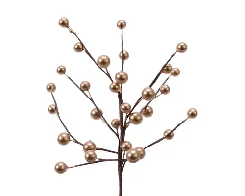 Tige artificielle avec baies en mousse or cuivré - H 26 cm