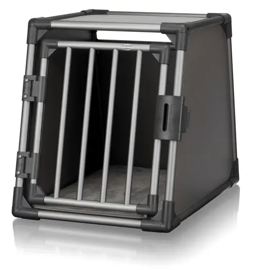 Box de transport pour chien en aluminium coloris gris graphite Trixie - 55 x 61 x 74 cm