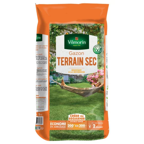 Graines de gazon à semer pour terrain sec Vilmorin - 5 kg