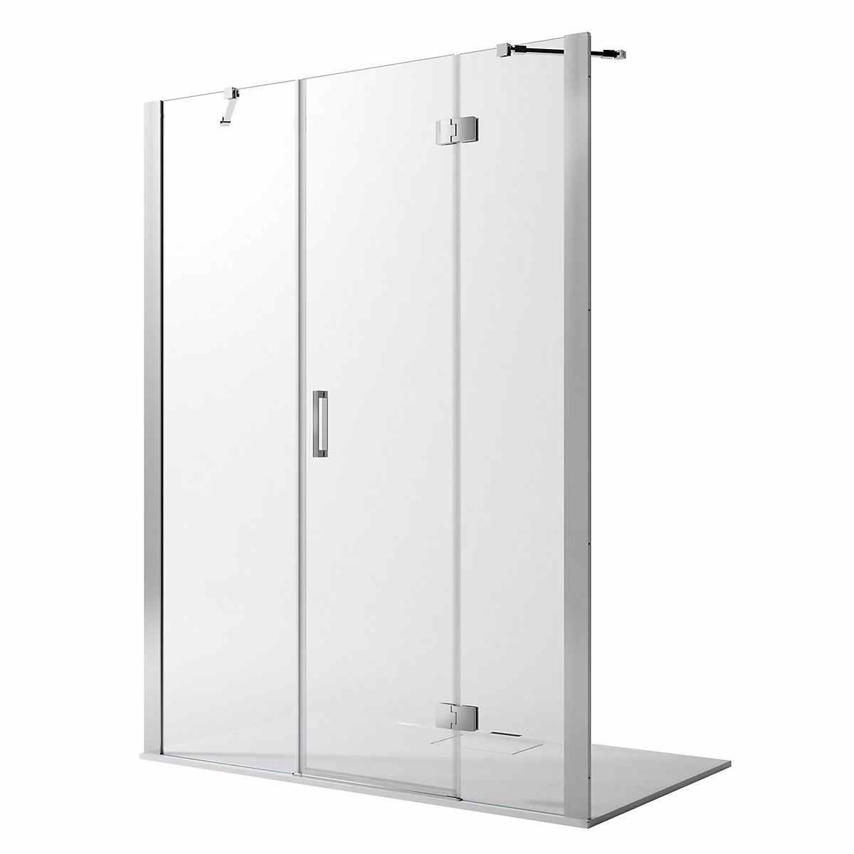 Cabine de douche 165CM H190 Verre Transparent avec Easy-Clean mod. Flip Porte + Fixe – Réf. NGVVYIJKC3202479157