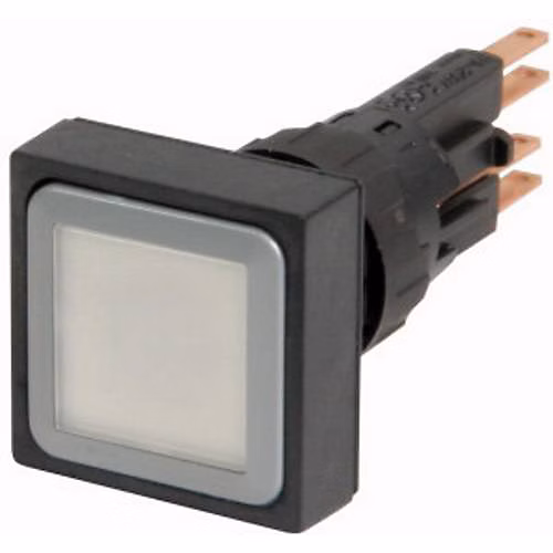 Eaton Q25LT-WS Bouton-poussoir plat réarmable 16 mm – IP65, 25 × 25 mm