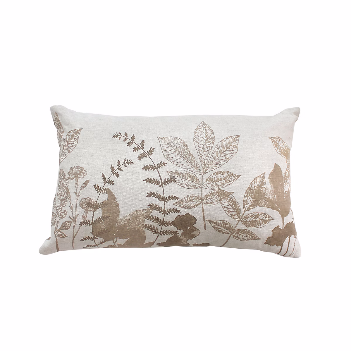 Coussin rectangulaire motif nature (30 × 50 cm – Ecru)