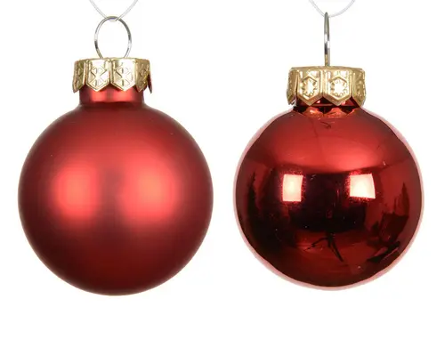 Ensemble de 20 boules en verre brillant et mat rouge - Ø 6 cm