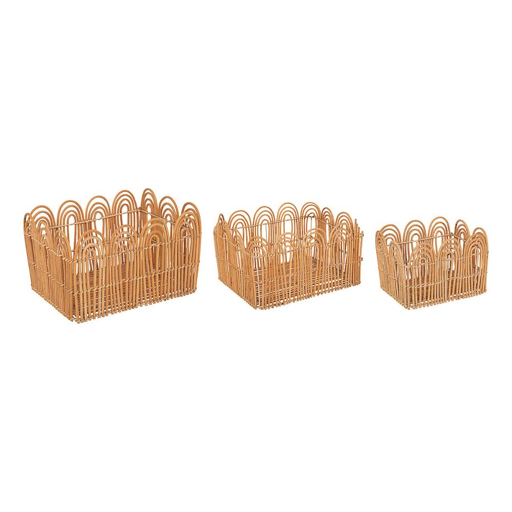 Boîte de rangement – Caisse rotin 3 tailles coloris naturel vendue par 3 pièces