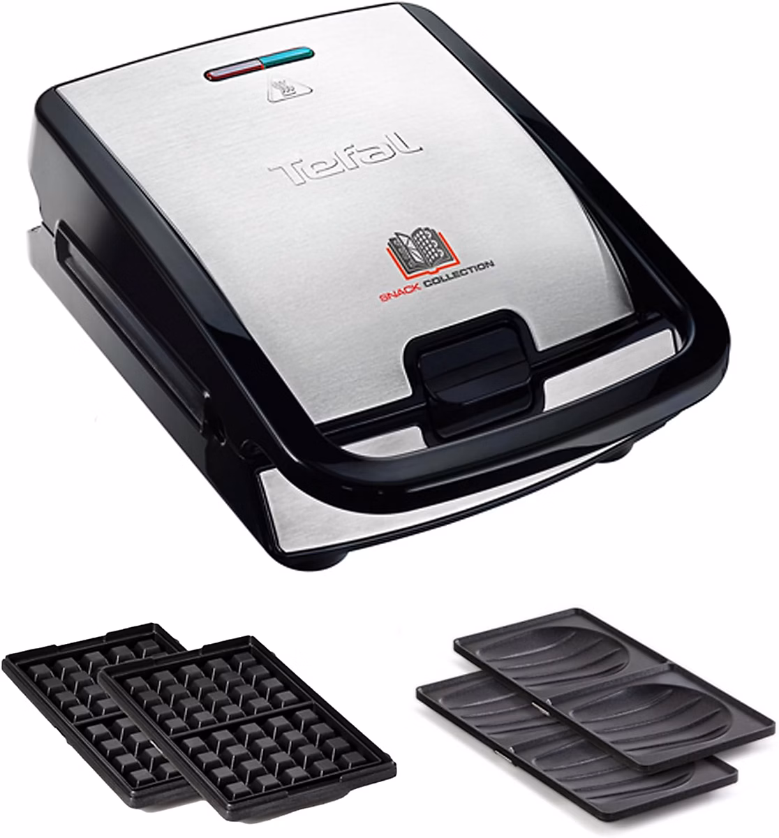 Appareil à sandwich et gaufres 2 – en | 1 Noir/Inox 700 W