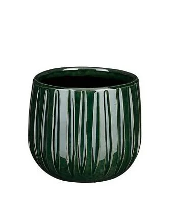 Pot rond Edelman Hollande cannelé vert foncé Pablo – Ø 24 x H 12 cm