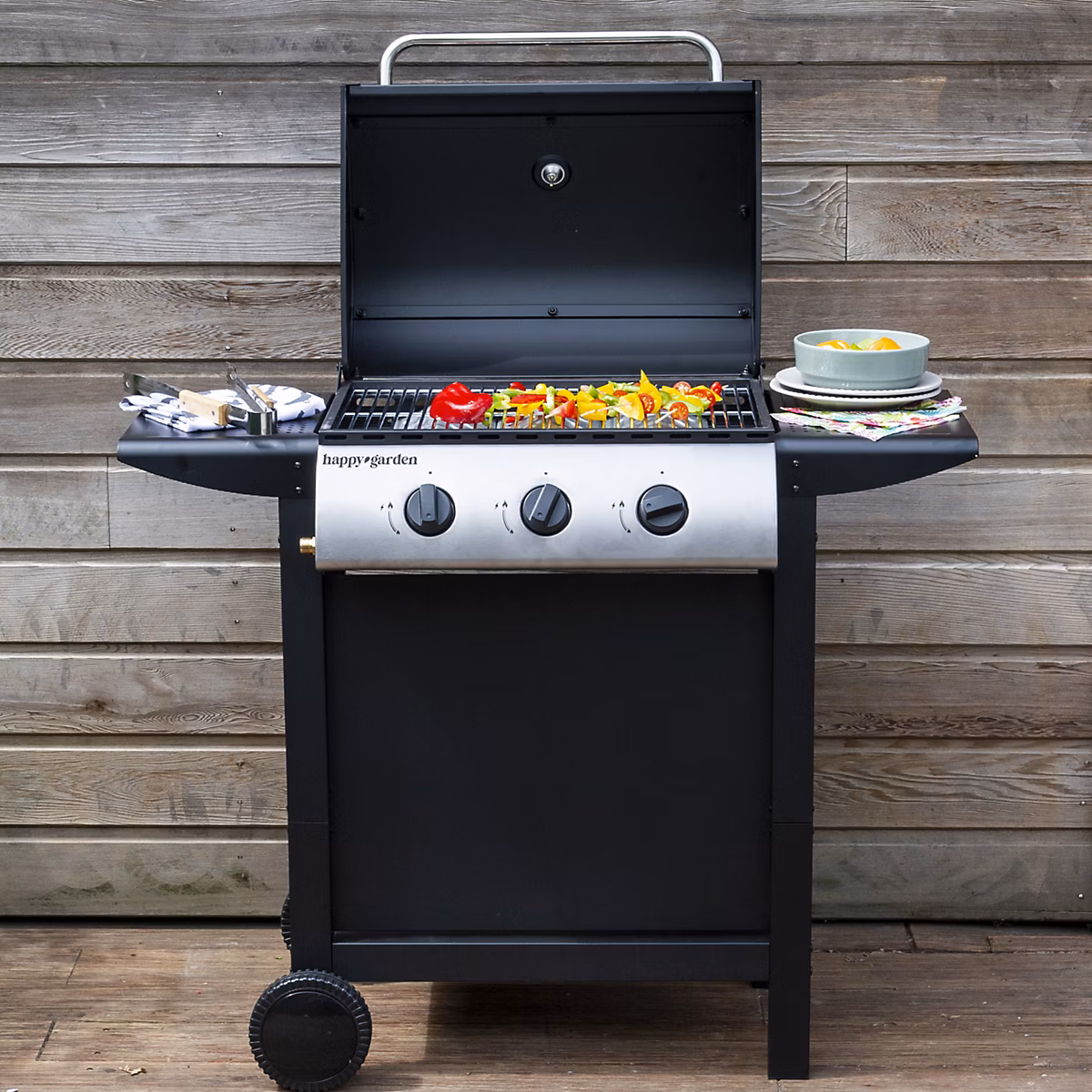 Barbecue au gaz HAWAI – 3 brûleurs 8, 4kW, HAPPY GARDEN