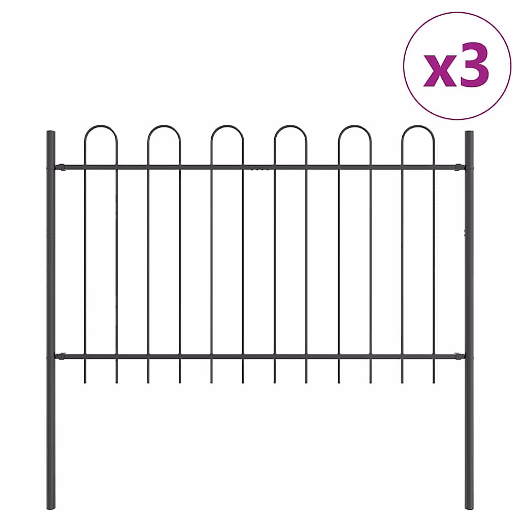 Clôture de jardin BOXTEL 3 pc 5 – 1 × 1 m Acier revêtu de poudre vidaXL